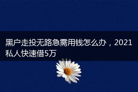 黑户走投无路急需用钱怎么办，2021私人快速借5万