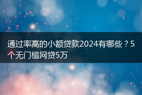 通过率高的小额贷款2024有哪些？5个无门槛网贷5万