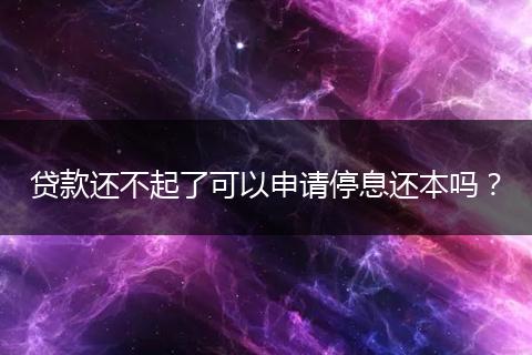 贷款还不起了可以申请停息还本吗？