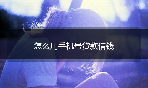 怎么用手机号贷款借钱