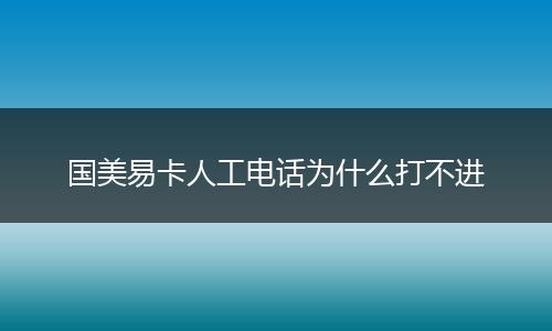 国美易卡人工电话为什么打不进