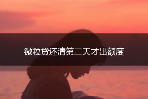 微粒贷还清第二天才出额度