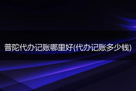 普陀代办记账哪里好(代办记账多少钱)