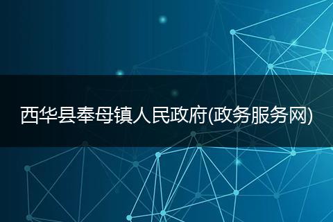 西华县奉母镇人民政府(政务服务网)