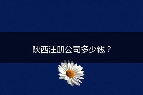 陕西注册公司多少钱？