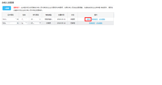 重庆市电子税务局办税人员管理操作流程说明