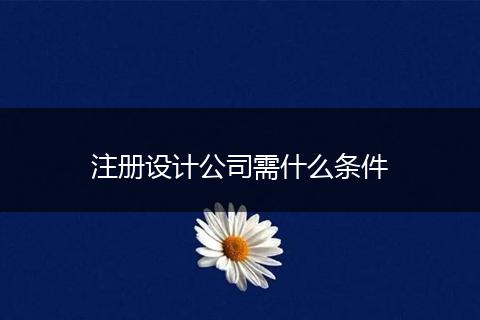 注册设计公司需什么条件
