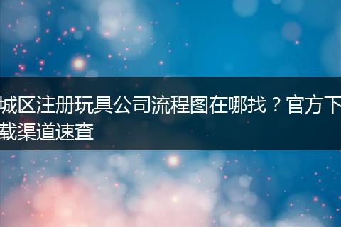 城区注册玩具公司流程图在哪找？官方下载渠道速查