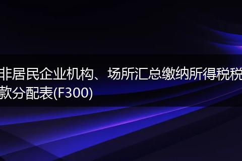 非居民企业机构、场所汇总缴纳所得税税款分配表(F300)