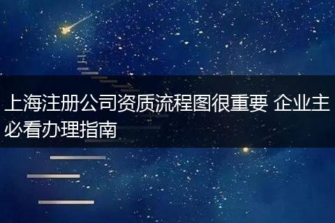 上海注册公司资质流程图很重要 企业主必看办理指南