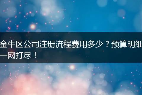 金牛区公司注册流程费用多少？预算明细一网打尽！