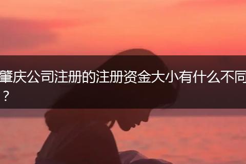 肇庆公司注册的注册资金大小有什么不同？