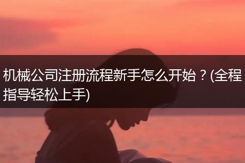 机械公司注册流程新手怎么开始？(全程指导轻松上手)