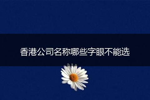 香港公司名称哪些字眼不能选