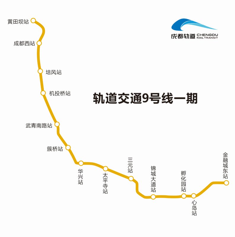 成都地铁9号线一期最新进展：完成10个车站移交