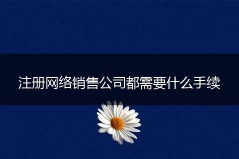 注册网络销售公司都需要什么手续