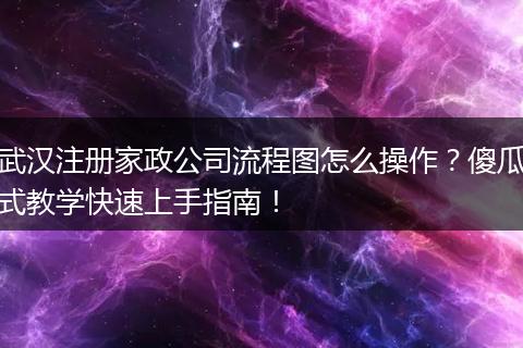 武汉注册家政公司流程图怎么操作？傻瓜式教学快速上手指南！