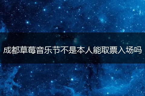 成都草莓音乐节不是本人能取票入场吗