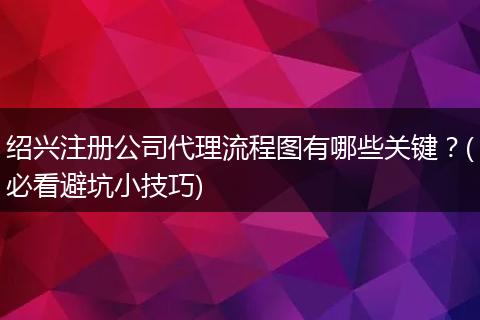 绍兴注册公司代理流程图有哪些关键？(必看避坑小技巧)