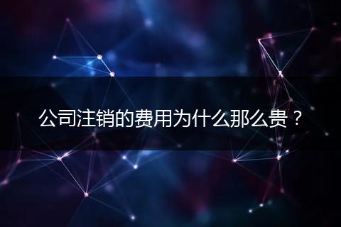 公司注销的费用为什么那么贵？