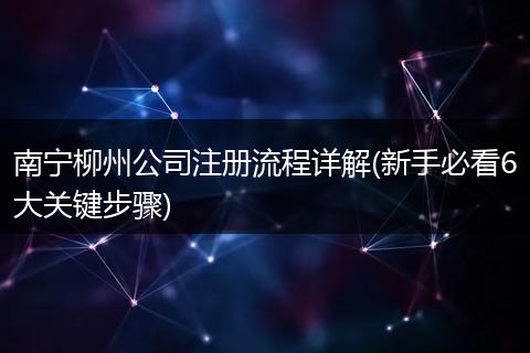 南宁柳州公司注册流程详解(新手必看6大关键步骤)