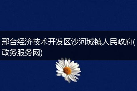 邢台经济技术开发区沙河城镇人民政府(政务服务网)