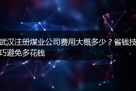 武汉注册煤业公司费用大概多少？省钱技巧避免多花钱