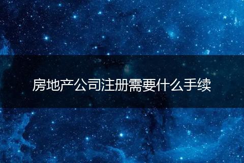 房地产公司注册需要什么手续
