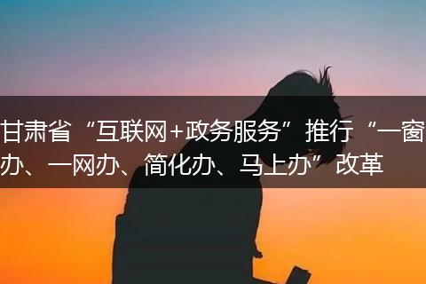 甘肃省“互联网+政务服务”推行“一窗办、一网办、简化办、马上办”改革