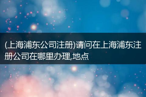 (上海浦东公司注册)请问在上海浦东注册公司在哪里办理,地点