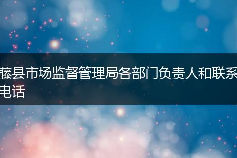 藤县市场监督管理局各部门负责人和联系电话