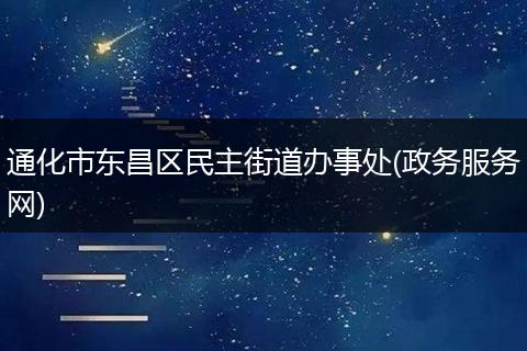 通化市东昌区民主街道办事处(政务服务网)
