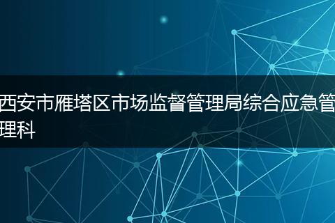 西安市雁塔区市场监督管理局综合应急管理科