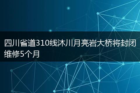 四川省道310线沐川月亮岩大桥将封闭维修5个月