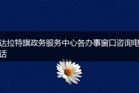 达拉特旗政务服务中心各办事窗口咨询电话