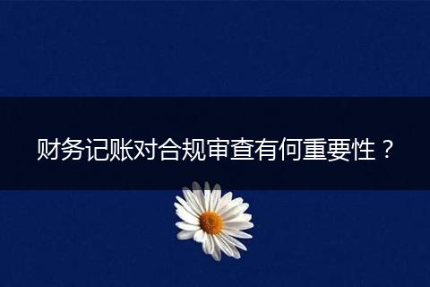 财务记账对合规审查有何重要性？