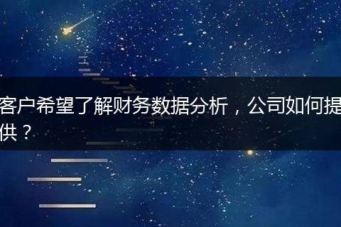 客户希望了解财务数据分析，公司如何提供？