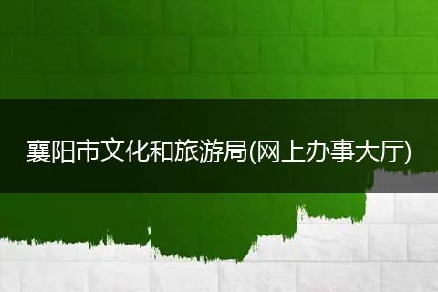 襄阳市文化和旅游局(网上办事大厅)