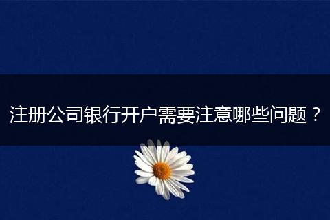 注册公司银行开户需要注意哪些问题？