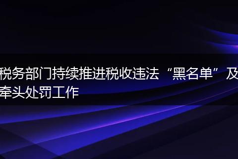 税务部门持续推进税收违法“黑名单”及牵头处罚工作