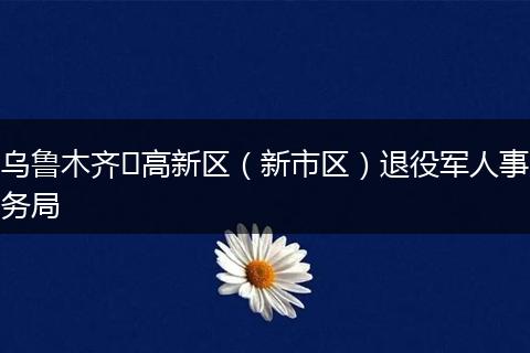 乌鲁木齐高新区(新市区)退役军人事务局
