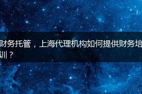 财务托管，上海代理机构如何提供财务培训？
