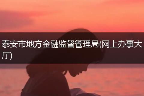 泰安市地方金融监督管理局(网上办事大厅)