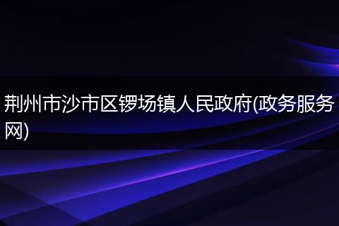 荆州市沙市区锣场镇人民政府(政务服务网)