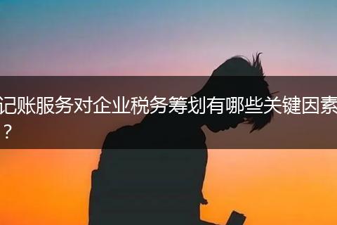 记账服务对企业税务筹划有哪些关键因素？