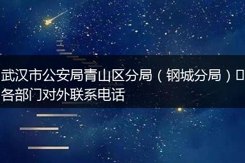 武汉市公安局青山区分局（钢城分局）​各部门对外联系电话