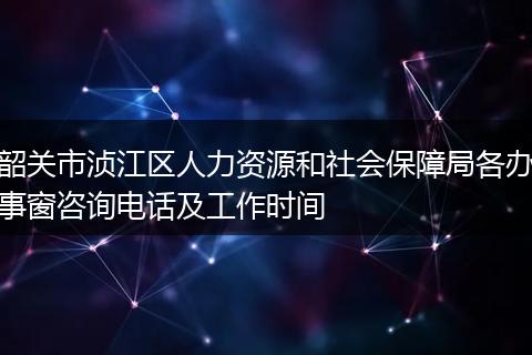 韶关市浈江区人力资源和社会保障局各办事窗咨询电话及工作时间