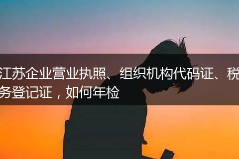 江苏企业营业执照、组织机构代码证、税务登记证，如何年检