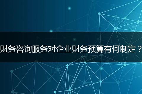 财务咨询服务对企业财务预算有何制定？