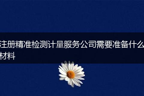 注册精准检测计量服务公司需要准备什么材料